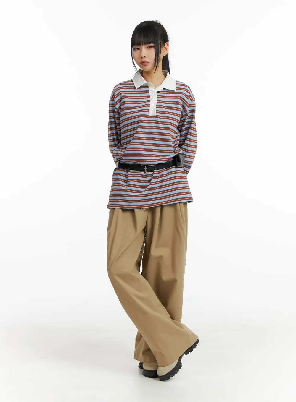 Solid Elastic Waist Trousers CM406 sold by Lewkin product image thumbnail 2