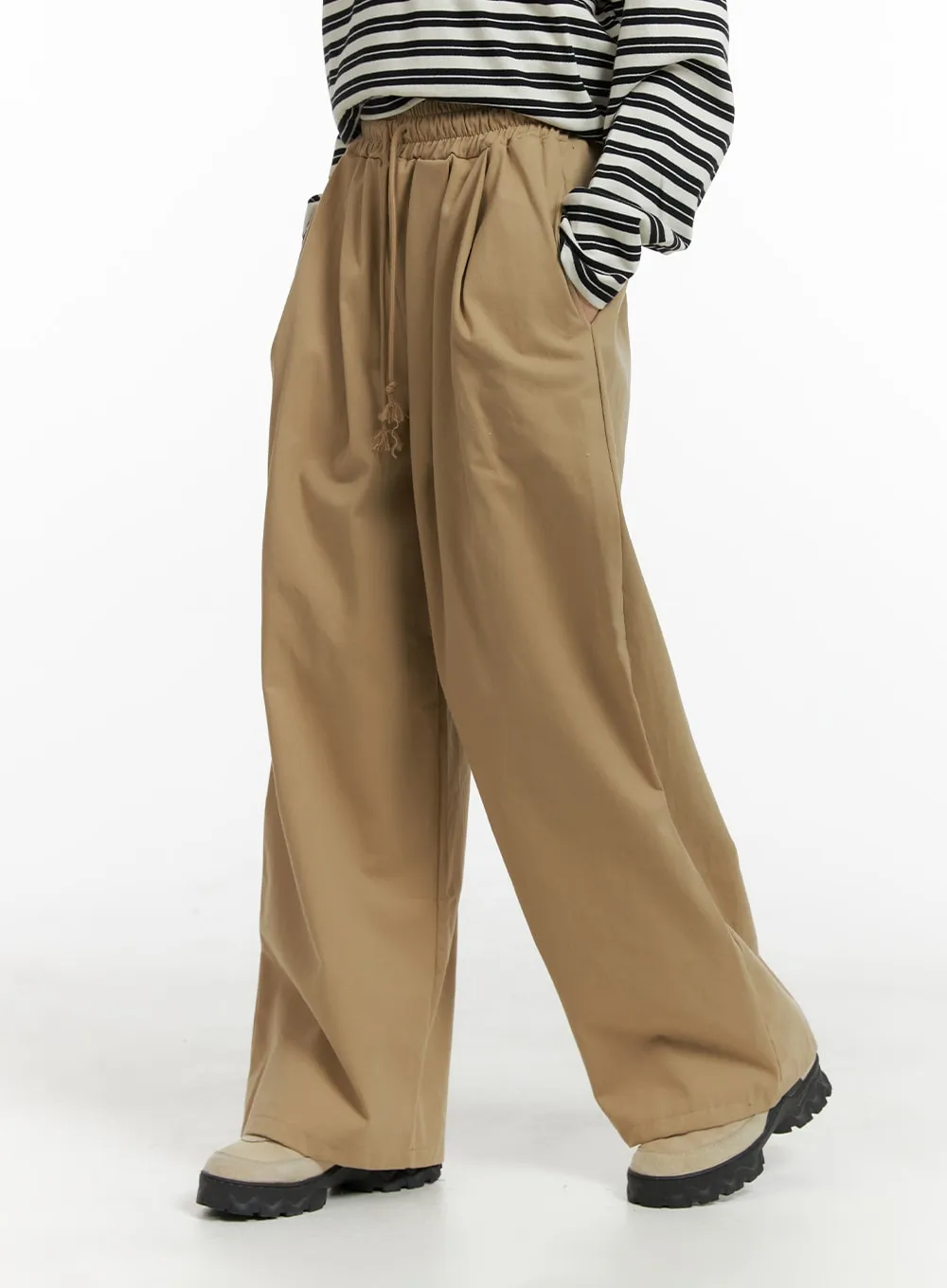 Solid Elastic Waist Trousers CM406 sold by Lewkin product image thumbnail 3