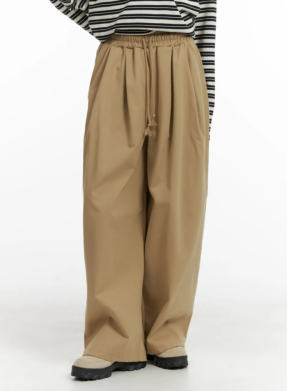 Solid Elastic Waist Trousers CM406 sold by Lewkin