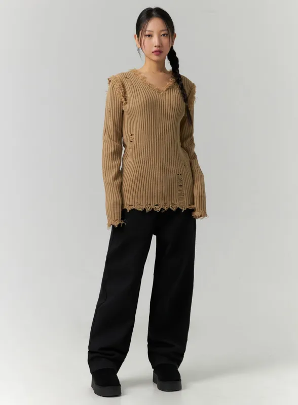 Straight Leg Fleece Pants CD307 sold by Lewkin