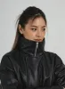 Faux Leather Puffer Jacket CN28 sold by Lewkin