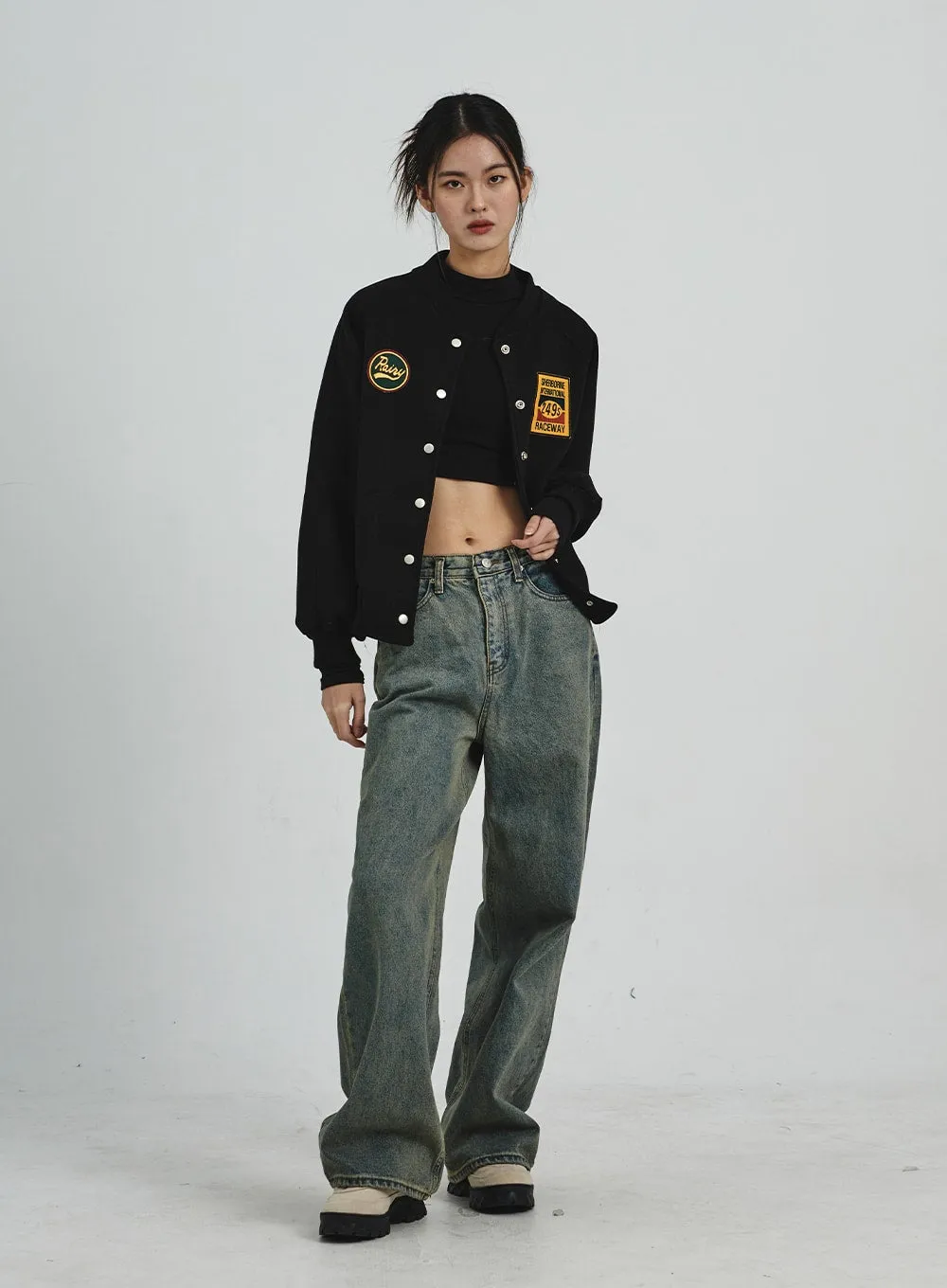 Vintage Washing Wide Leg Jeans CD06 sold by Lewkin