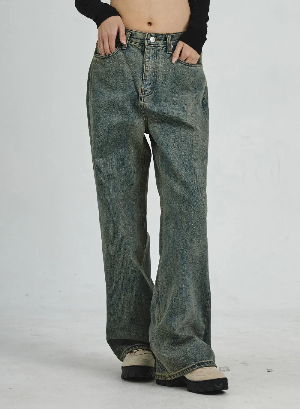 Vintage Washing Wide Leg Jeans CD06 sold by Lewkin product image thumbnail 2