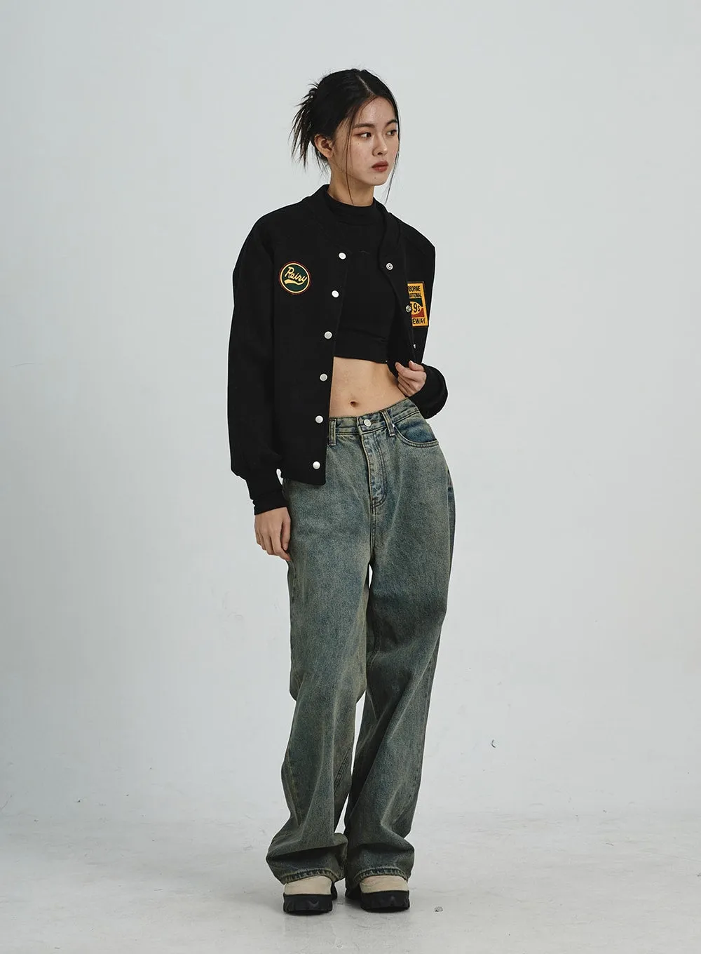 Vintage Washing Wide Leg Jeans CD06 sold by Lewkin product image thumbnail 4