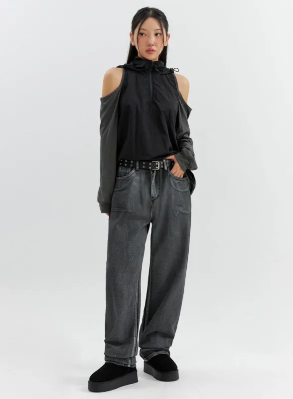 Wide Jeans with Large Pockets CO306 sold by Lewkin