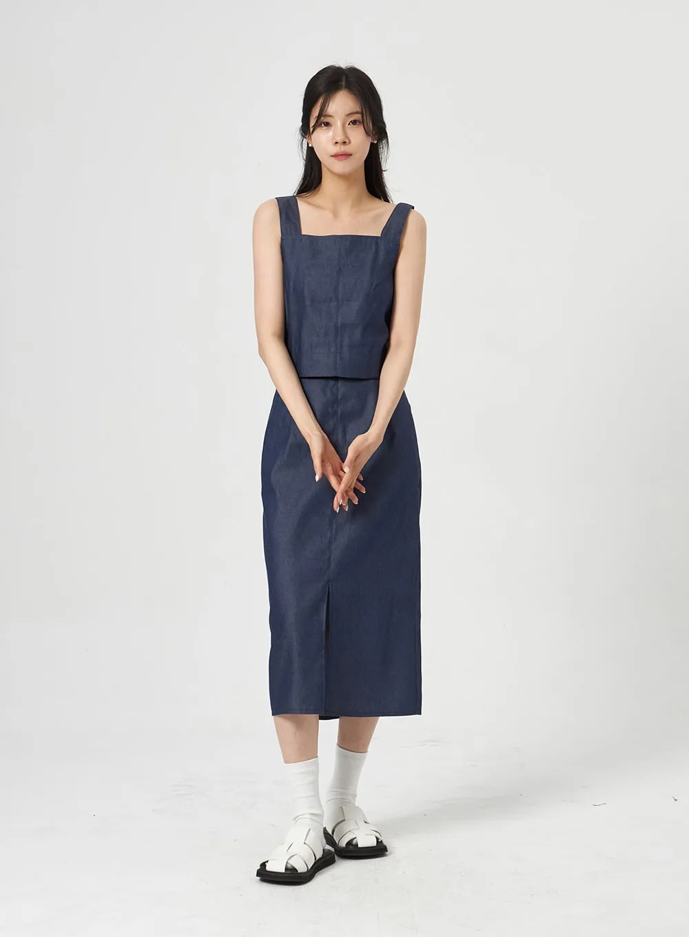 Midi Denim Skirt OA317 sold by Lewkin product image thumbnail 2
