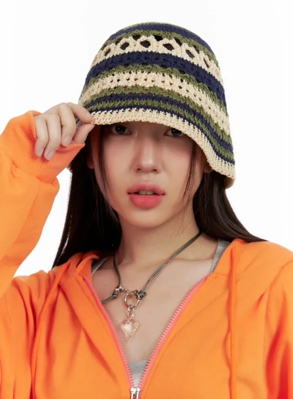 Stripe Crochet Hat OL408 sold by Lewkin