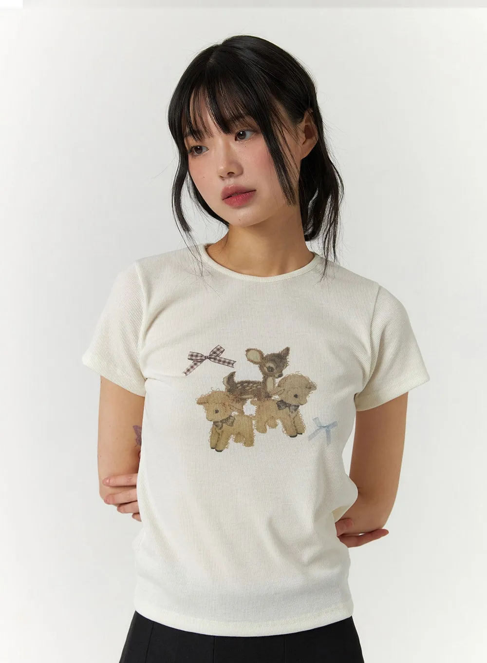 Animal Graphic Short Sleeve Tee CF407 sold by Lewkin product image thumbnail 5