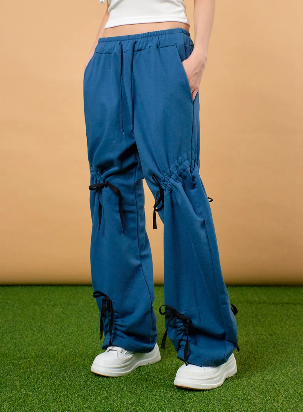 Drawstring Ribbon Detail Sweatpants IJ430 sold by Lewkin product image thumbnail 2