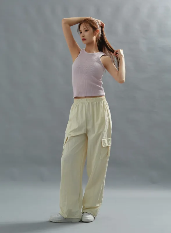 Loose Fit String Cargo Pants CG01 sold by Lewkin