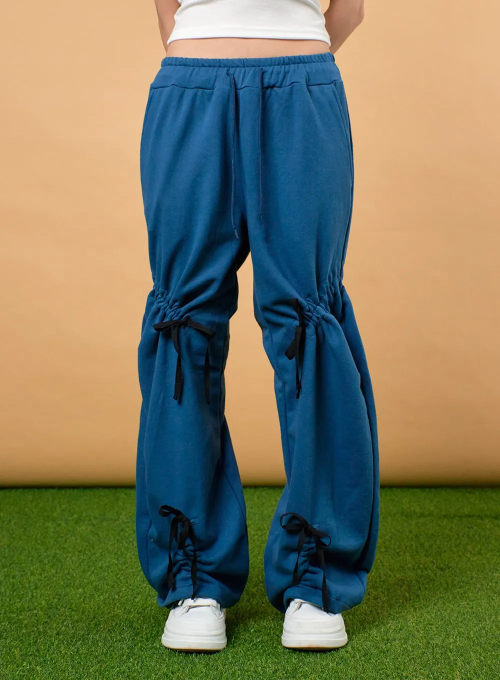 Drawstring Ribbon Detail Sweatpants IJ430 sold by Lewkin product image thumbnail 4