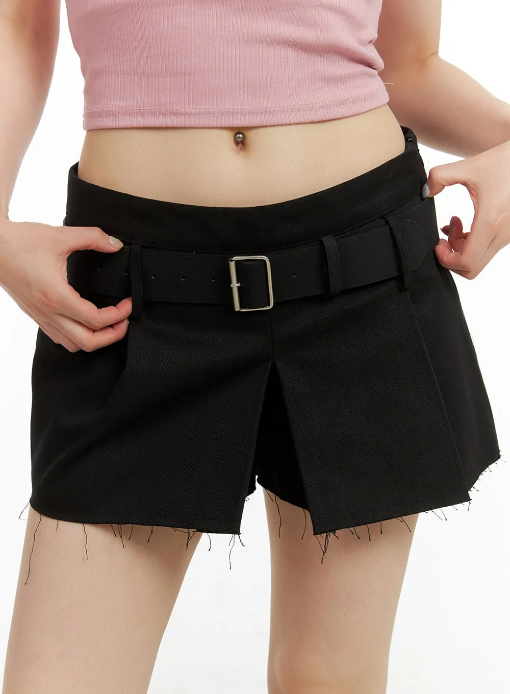 Solid Suede Buckle Belt CU425 sold by Lewkin