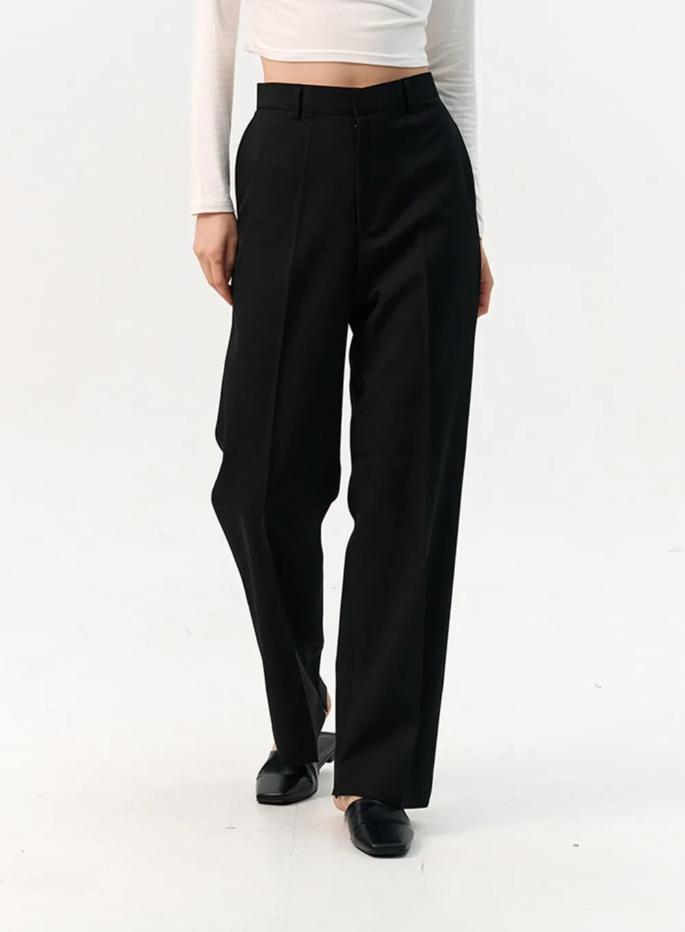Solid Tailored Pants IO320 sold by Lewkin product image thumbnail 2