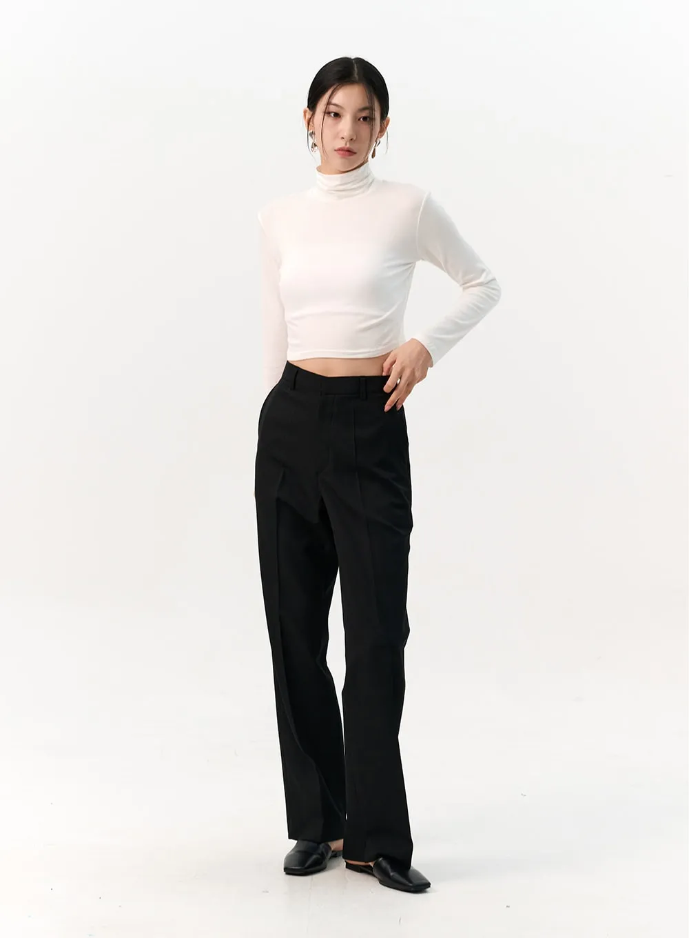 Solid Tailored Pants IO320 sold by Lewkin product image thumbnail 4
