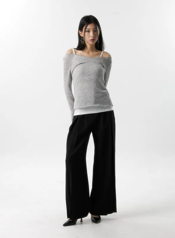 Wide Fit Pintuck Trousers IS315 sold by Lewkin