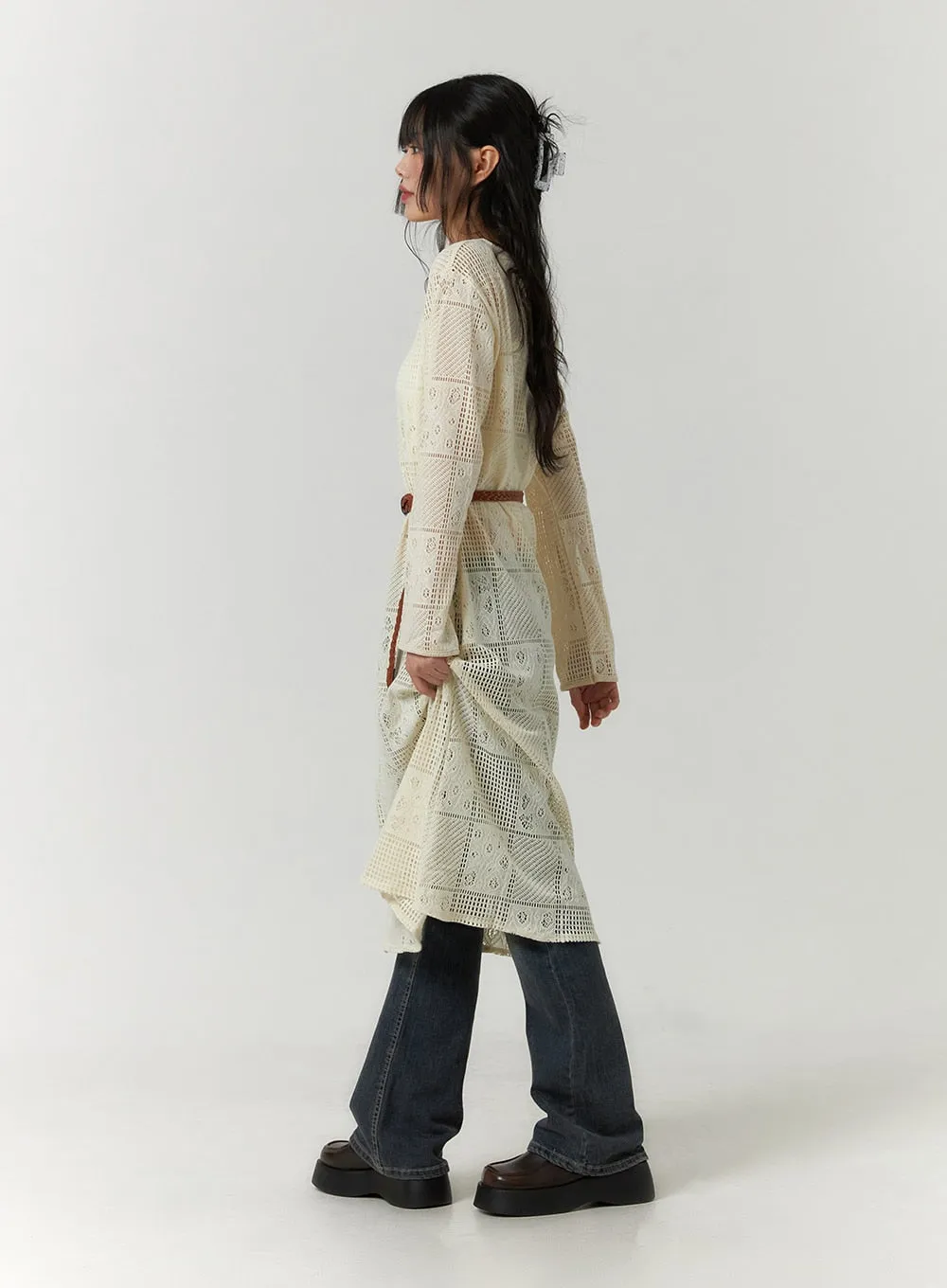 Mid Waist Zipper Flared Jeans CF406 sold by Lewkin product image thumbnail 3