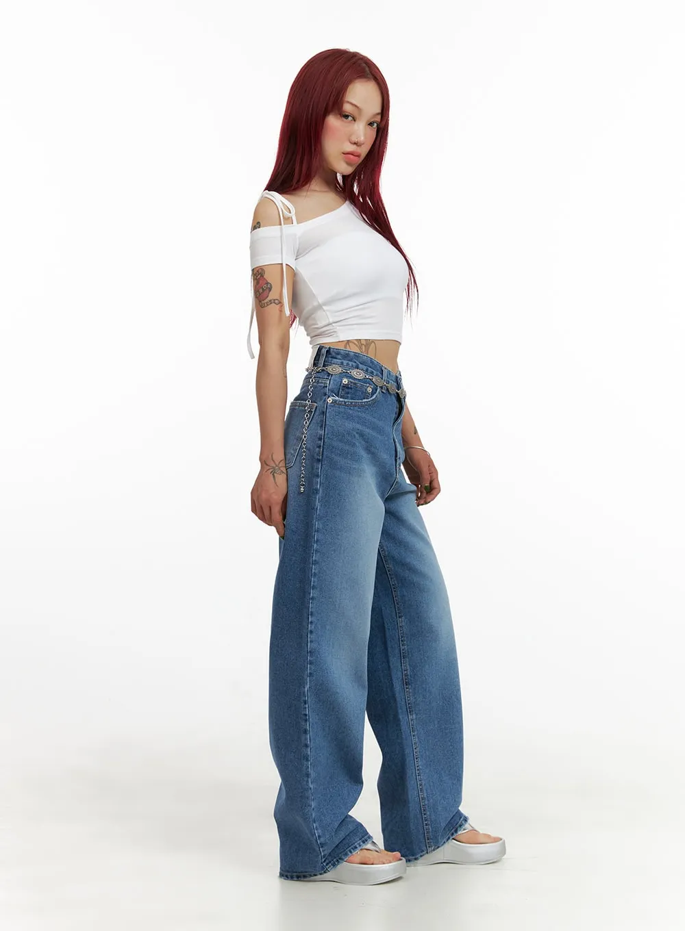 Ribbon Strap One-Shoulder Crop Top CY429 sold by Lewkin product image thumbnail 5
