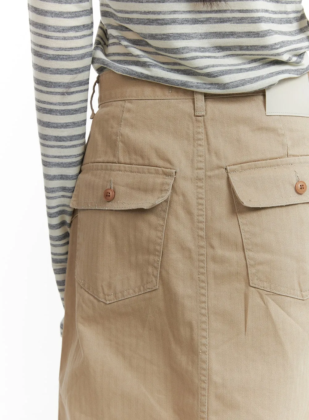 Solid Pocket Maxi Skirt CM413 sold by Lewkin product image thumbnail 5