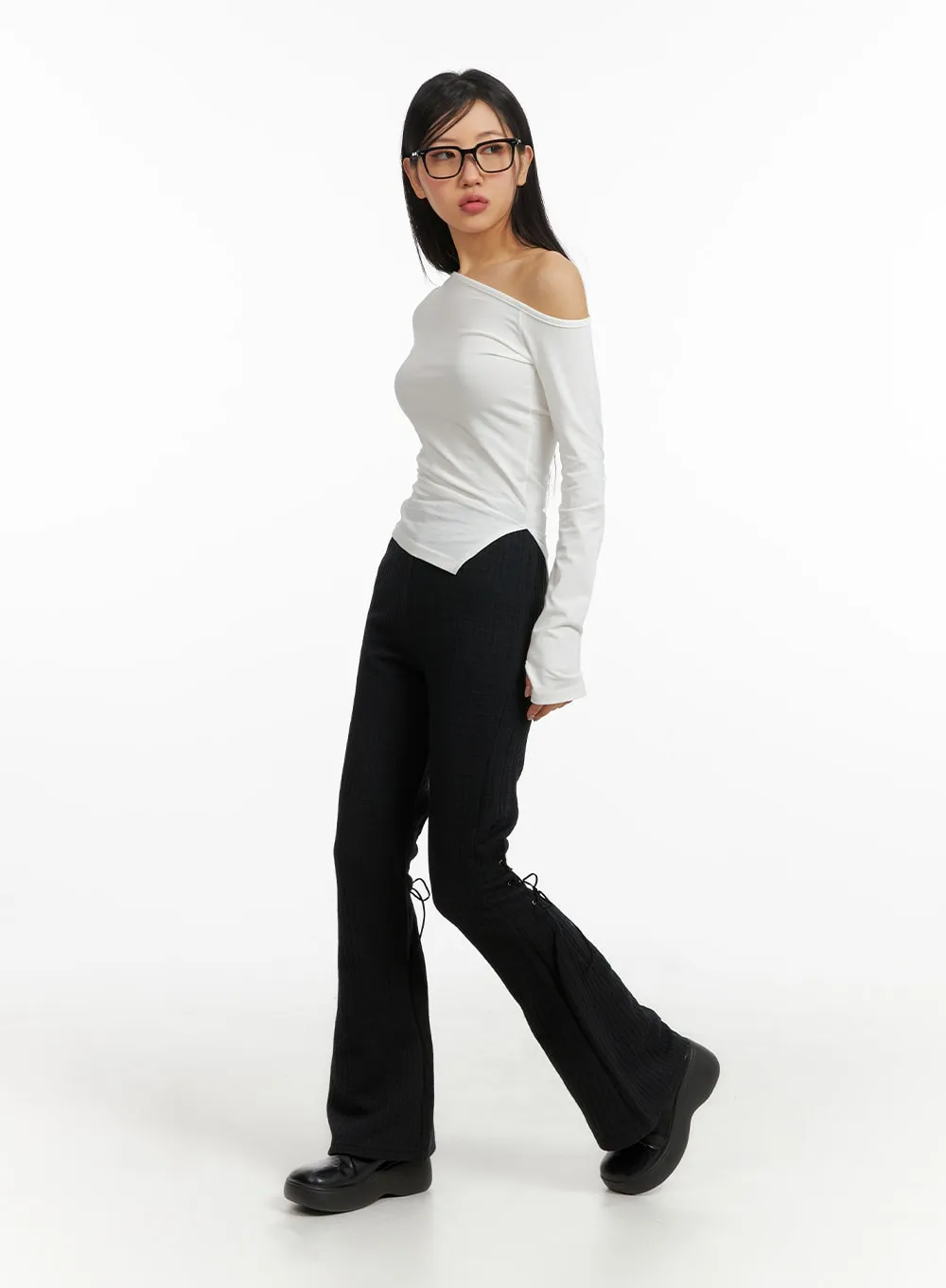 Back X Strap Bootcut Pants CF408 sold by Lewkin product image thumbnail 5