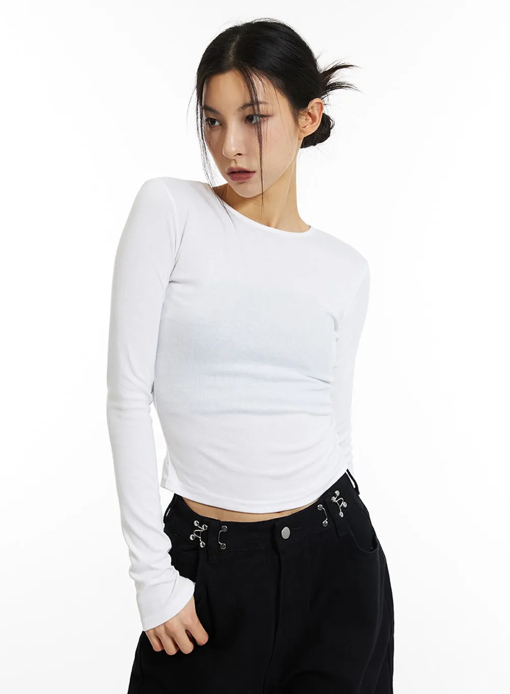 Open Back Long Sleeve Tee IN308 sold by Lewkin product image thumbnail 3