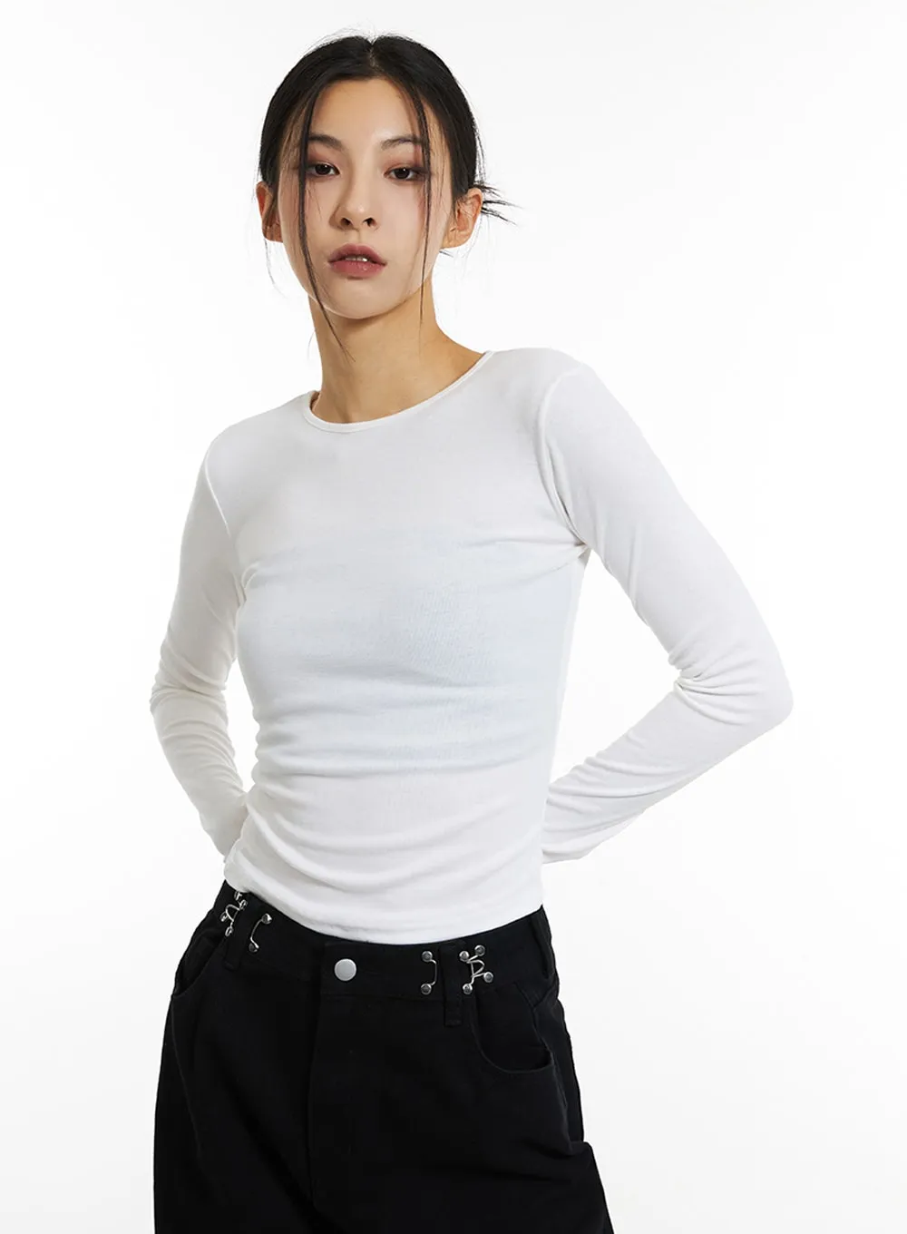 Open Back Long Sleeve Tee IN308 sold by Lewkin product image thumbnail 4