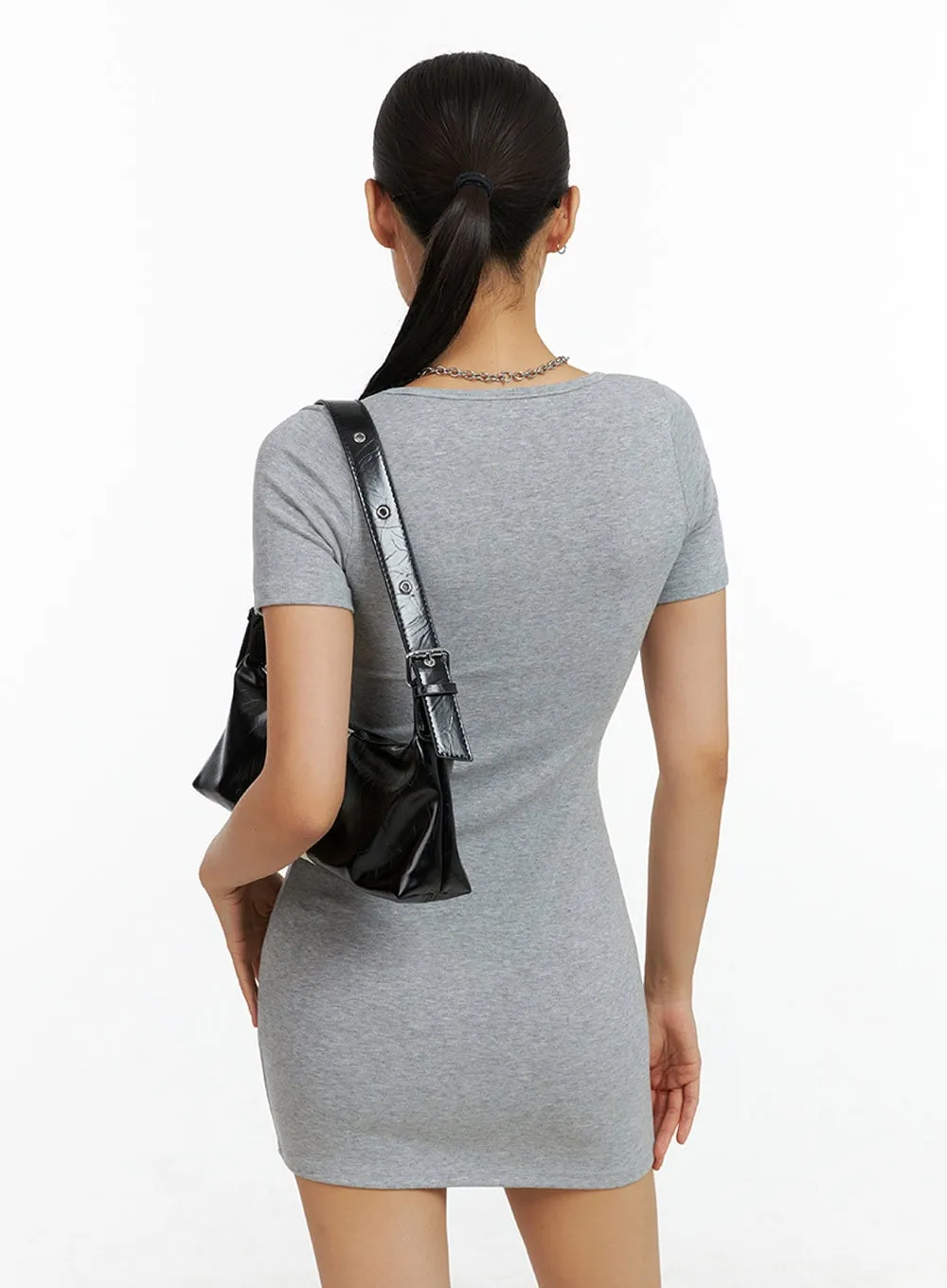 Square Neck Slim Fit Mini Dress IL409 sold by Lewkin product image thumbnail 5