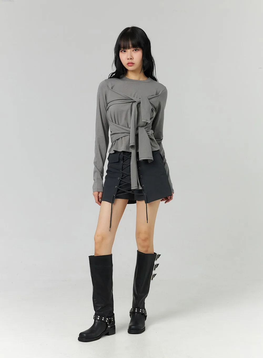 Eyelet Pocket Wrap Short CO330 sold by Lewkin product image thumbnail 2