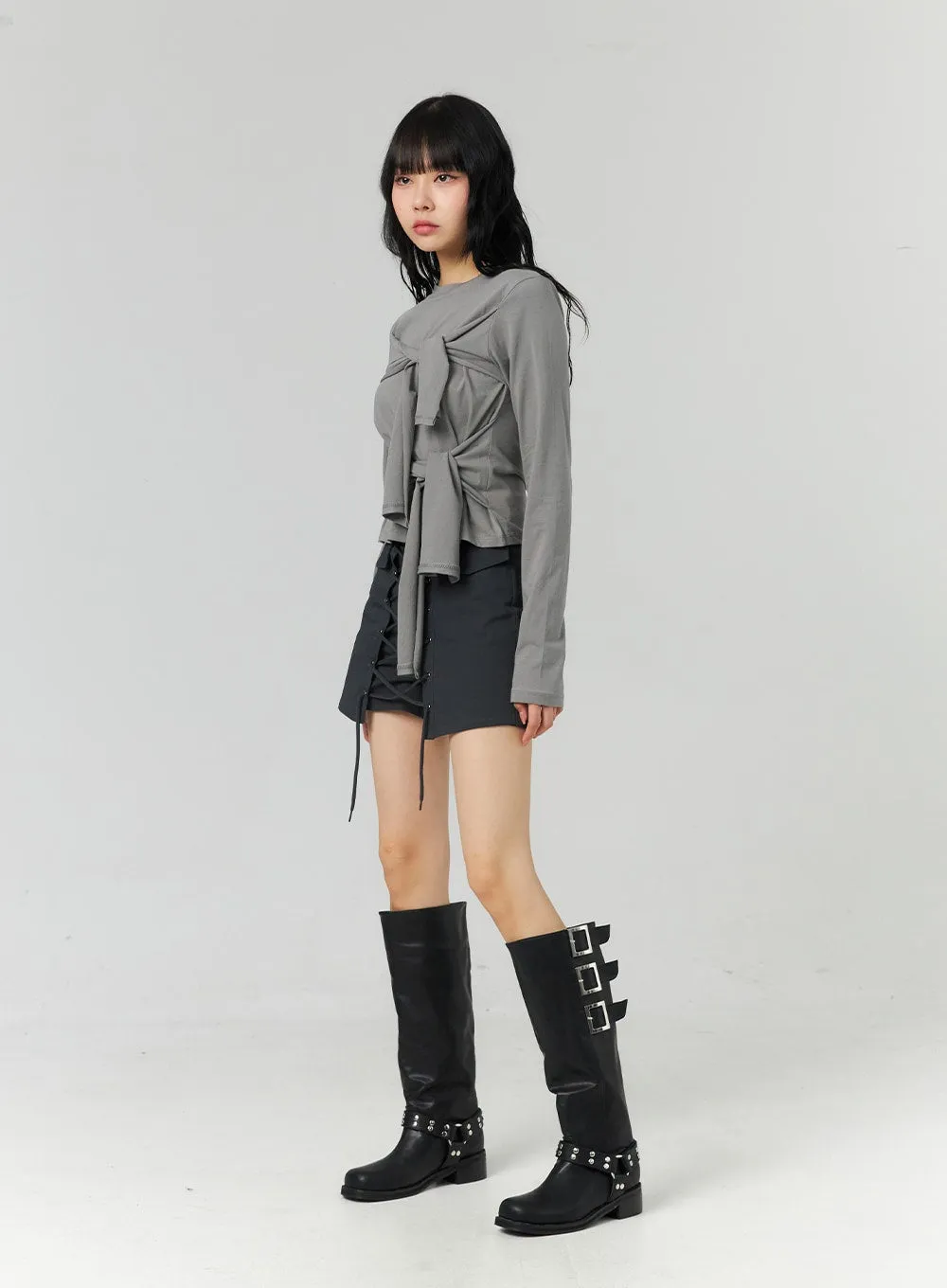 Eyelet Pocket Wrap Short CO330 sold by Lewkin product image thumbnail 3