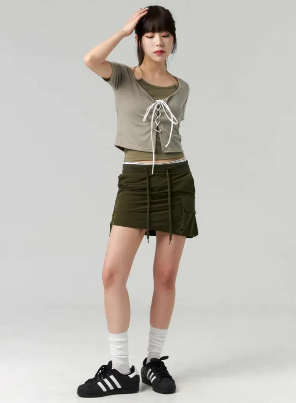 Pocket Mini Sweat Skirt CL324 sold by Lewkin