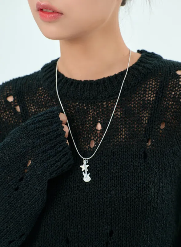 Guitar Pendant Necklace BA328 sold by Lewkin