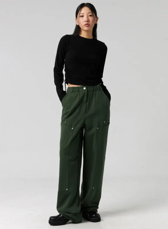 Cargo Pants with Waist Tie CG325 sold by Lewkin