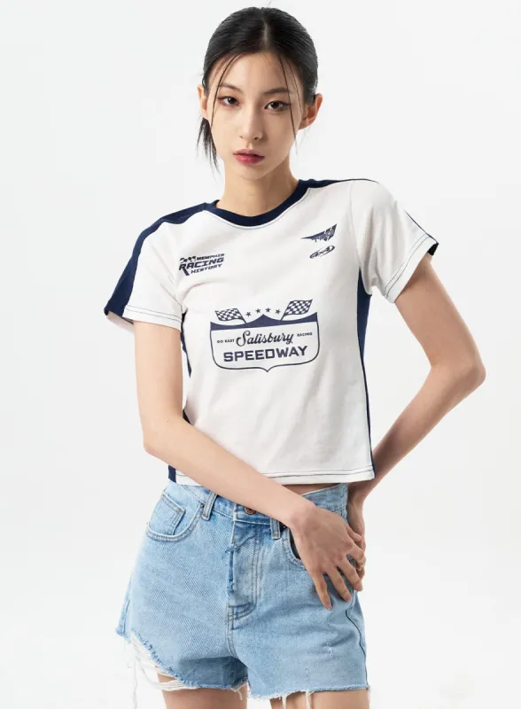 Graphic Two Color Tee CY312 sold by Lewkin