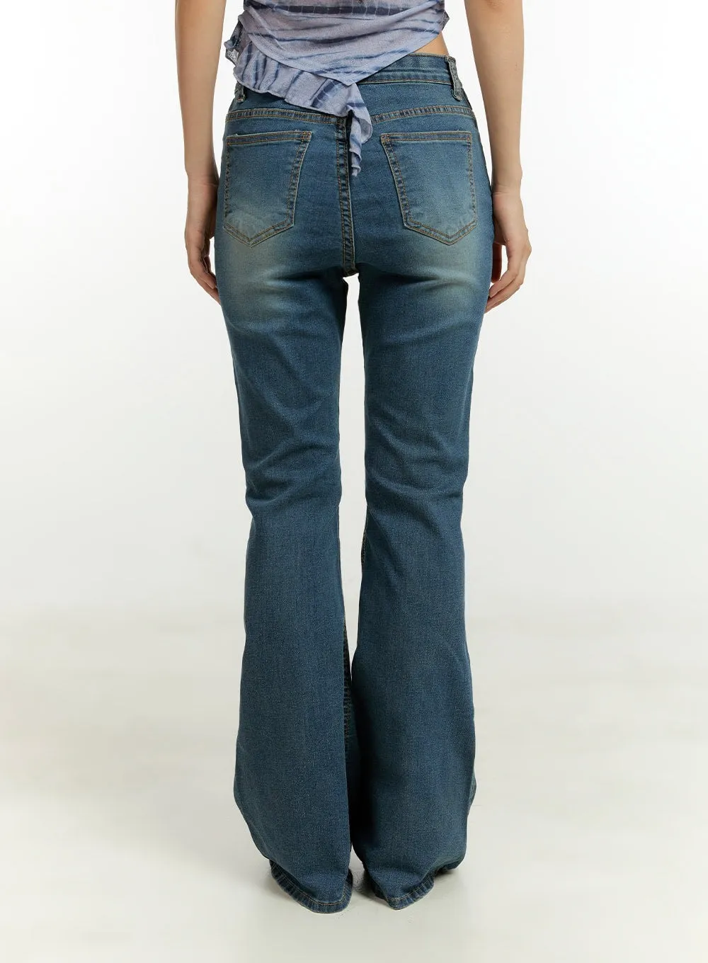 Basic Slim Fit Bootcut Jeans CU428 sold by Lewkin product image thumbnail 4