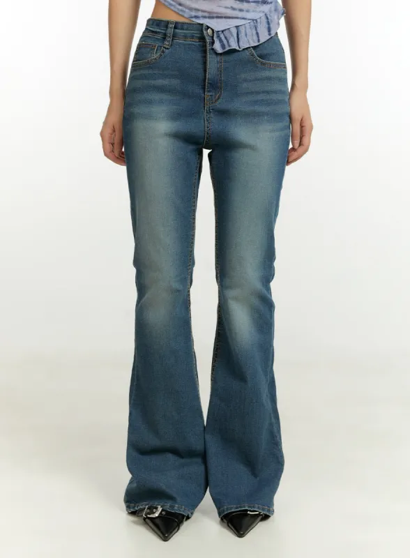 Basic Slim Fit Bootcut Jeans CU428 sold by Lewkin