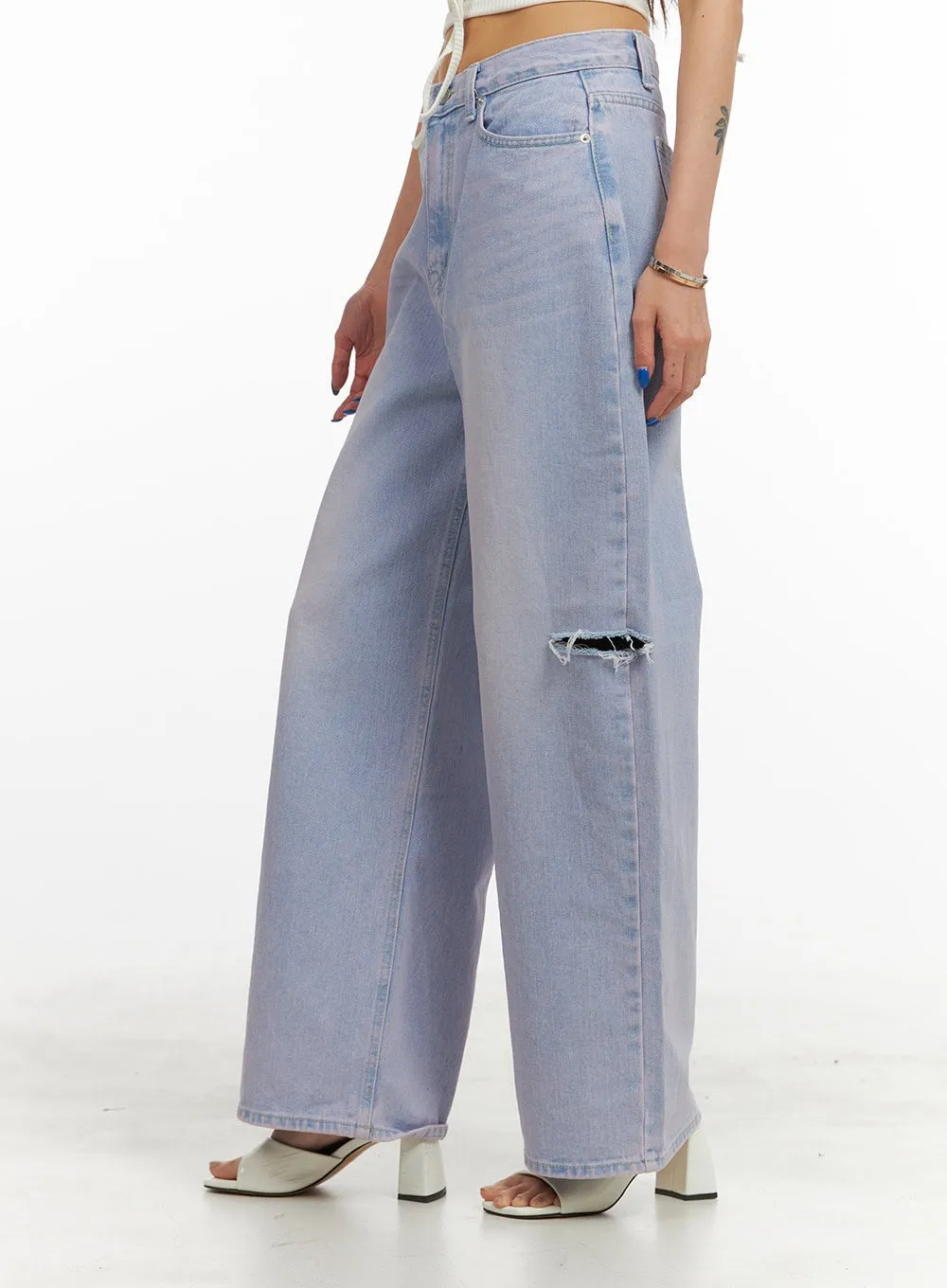 High Waist Wide Leg Jeans CY424 sold by Lewkin product image thumbnail 3