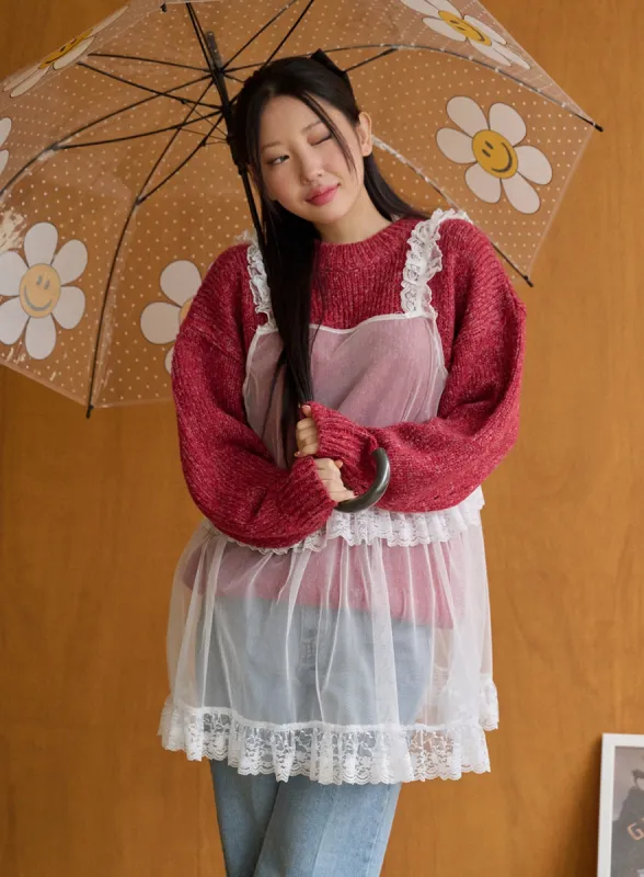 Embroidered Ruffle Lace Dress OD326 sold by Lewkin