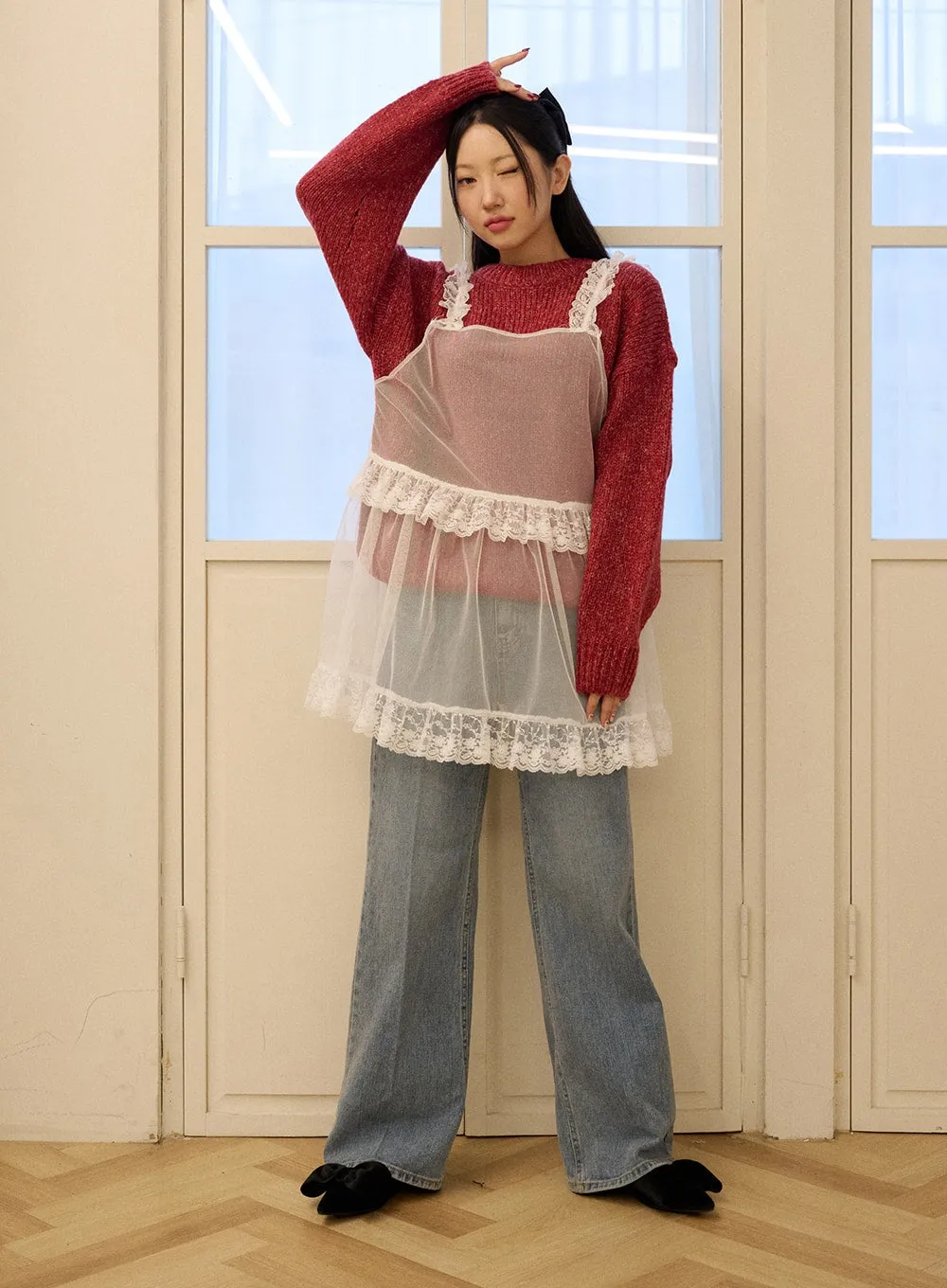 Embroidered Ruffle Lace Dress OD326 sold by Lewkin product image thumbnail 2