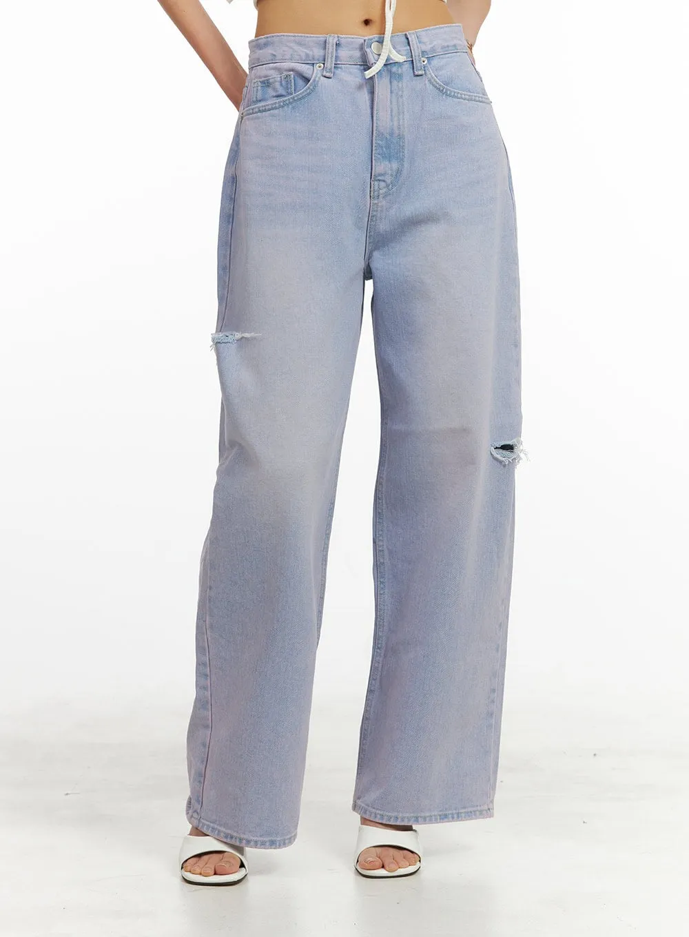 High Waist Wide Leg Jeans CY424 sold by Lewkin