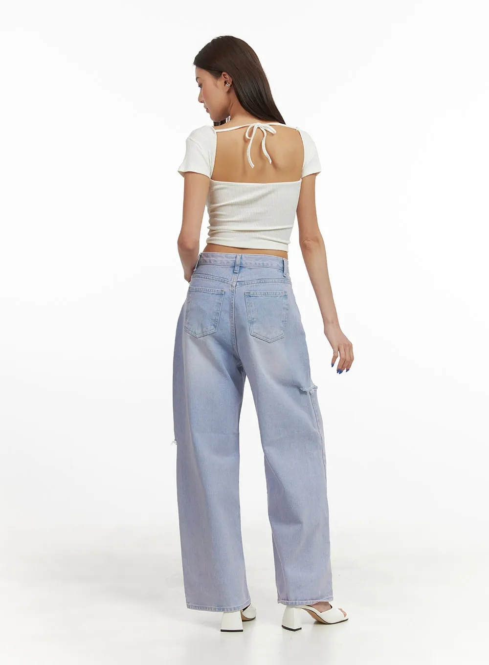 High Waist Wide Leg Jeans CY424 sold by Lewkin product image thumbnail 5