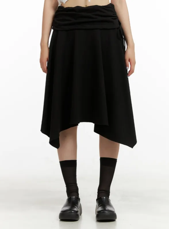 Cotton Ribbon Flare Midi Skirt CU425 sold by Lewkin
