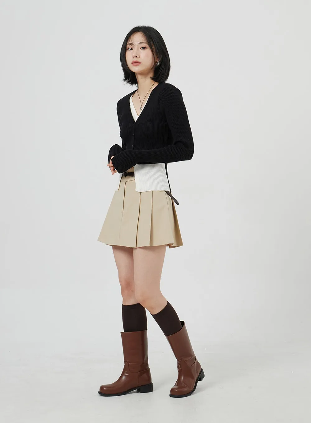 High Waist Pleated Mini Skirt OM306 sold by Lewkin product image thumbnail 2