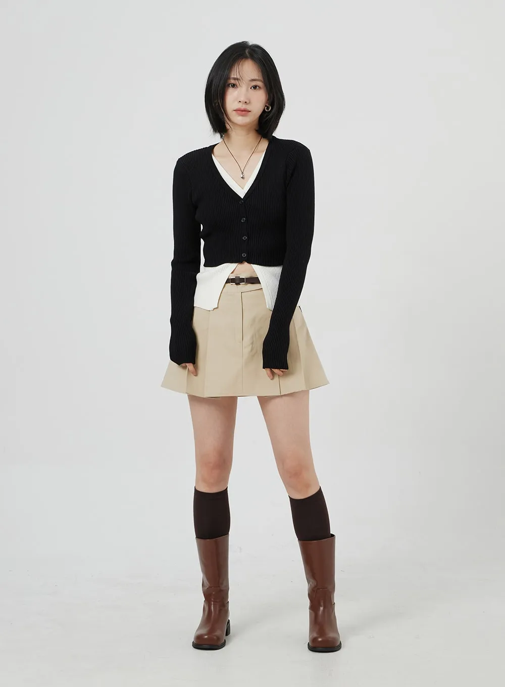 High Waist Pleated Mini Skirt OM306 sold by Lewkin