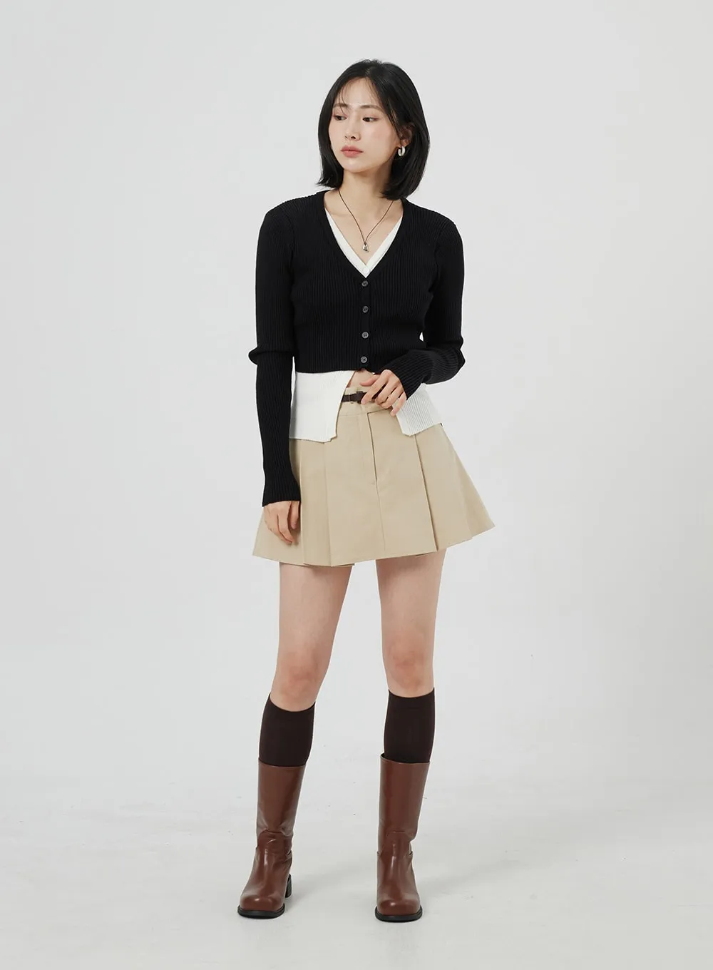 High Waist Pleated Mini Skirt OM306 sold by Lewkin product image thumbnail 4