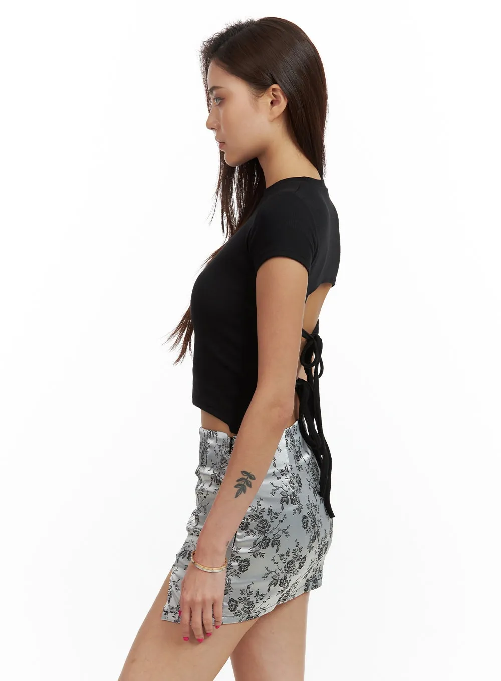 Back Ribbon Crop Top CU417 sold by Lewkin product image thumbnail 3