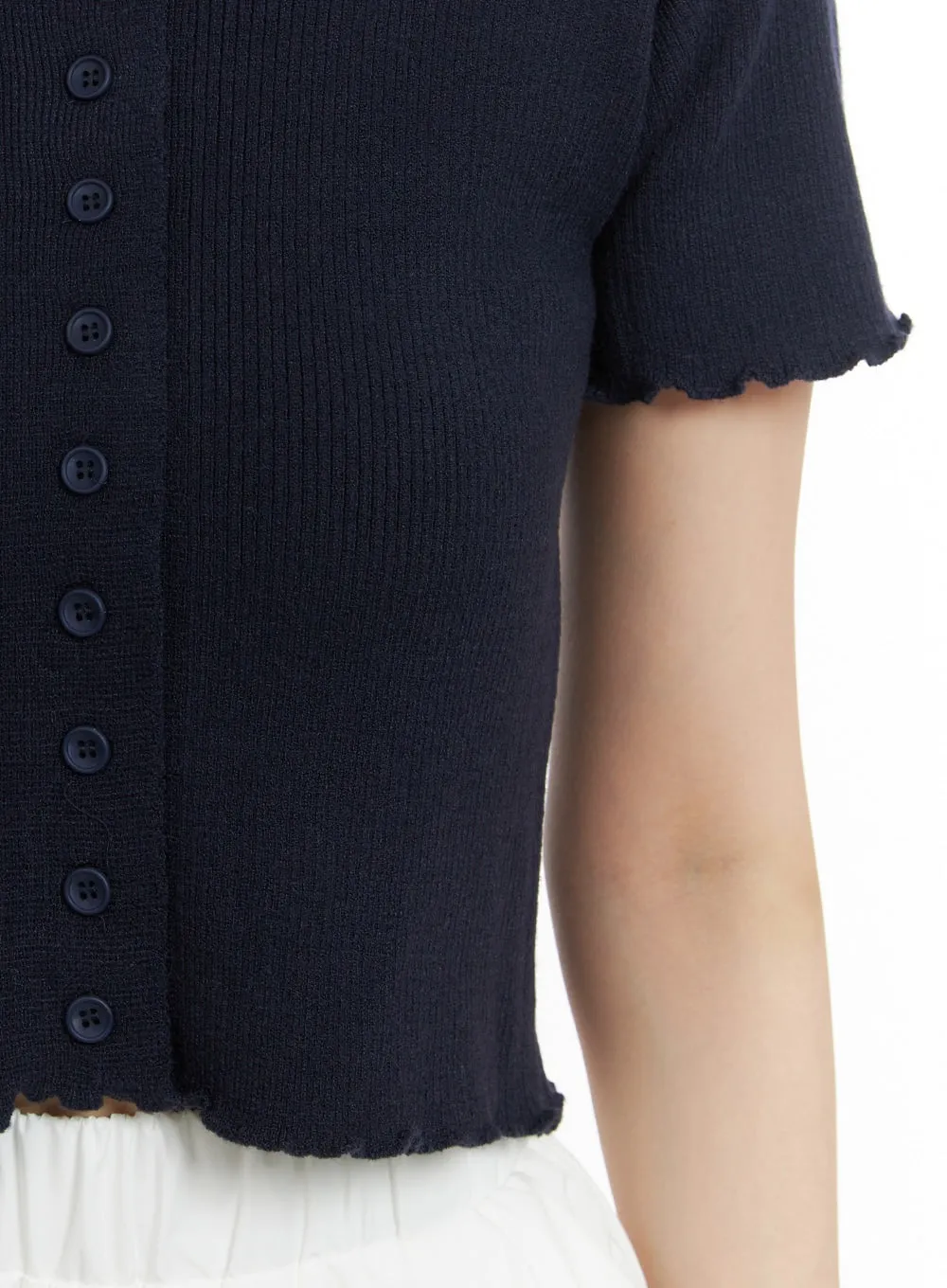 Round Neckline Button-Up Top OA422 sold by Lewkin product image thumbnail 5