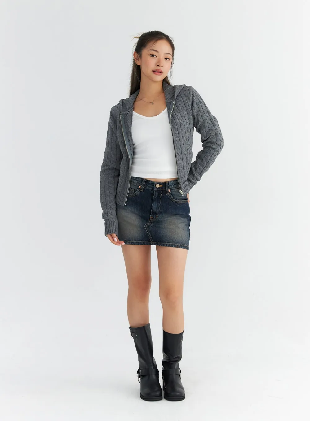 Micro Denim Mini Skirt CO313 sold by Lewkin product image thumbnail 3