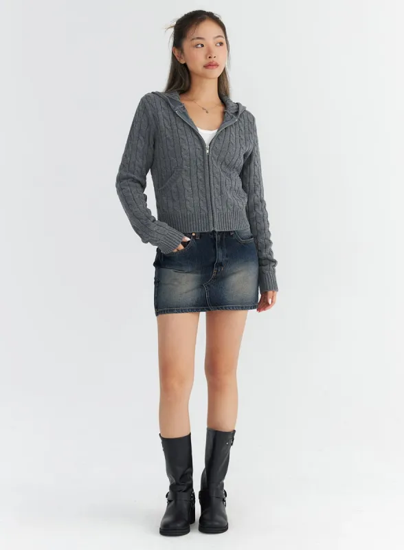 Micro Denim Mini Skirt CO313 sold by Lewkin