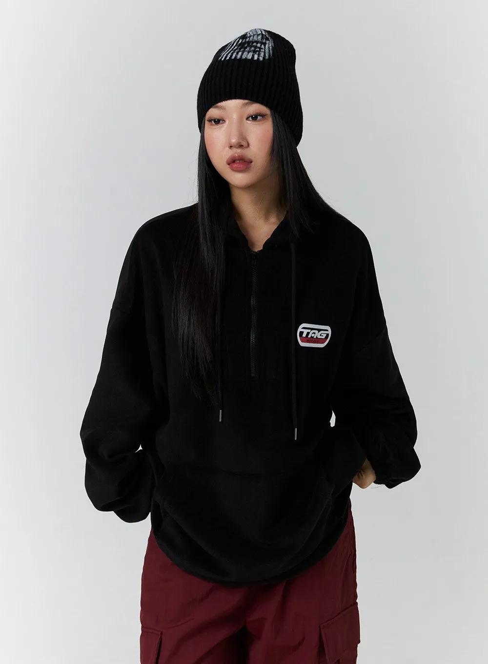 Collar Zipper Graphic Hoodie (UNISEX) CD329 sold by Lewkin product image thumbnail 5