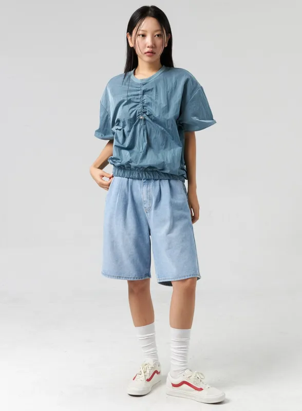Denim Bermuda Shorts CL326 sold by Lewkin