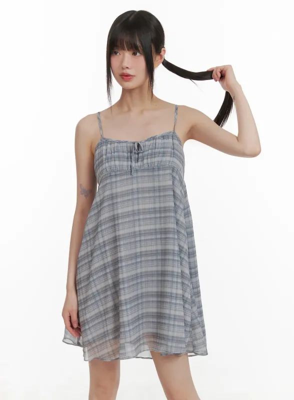 Mesh Striped Knotted Mini Dress CA418 sold by Lewkin